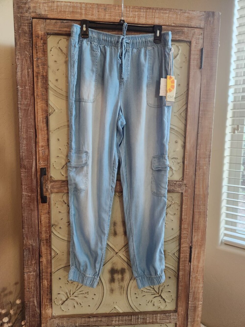 *NWT* C&C CALIFORNIA Chambray Pull On Jogger Cargo Pants | Large - Picture 8 of 8